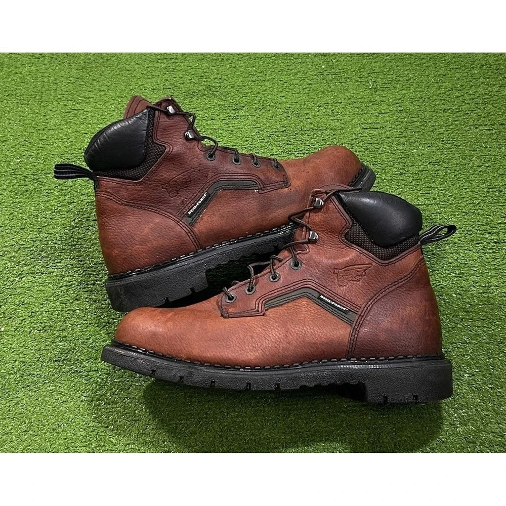 Red Wing Leather Work Boots Size 12 2226‎ Dyna-Force Made In USA Steel Toe EUC